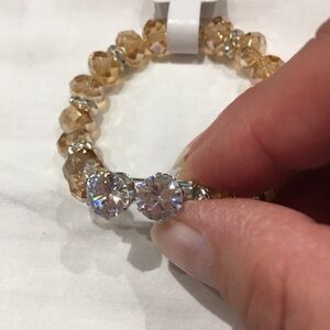 Bracelet glass stone with 2 large CZ S!!!